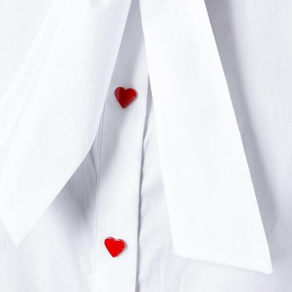 NWT MOSCHINO BOUTIQUE Button-up Hearts Bow Collar - Picture 6 of 7